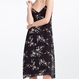 Zara black floral camisole dress